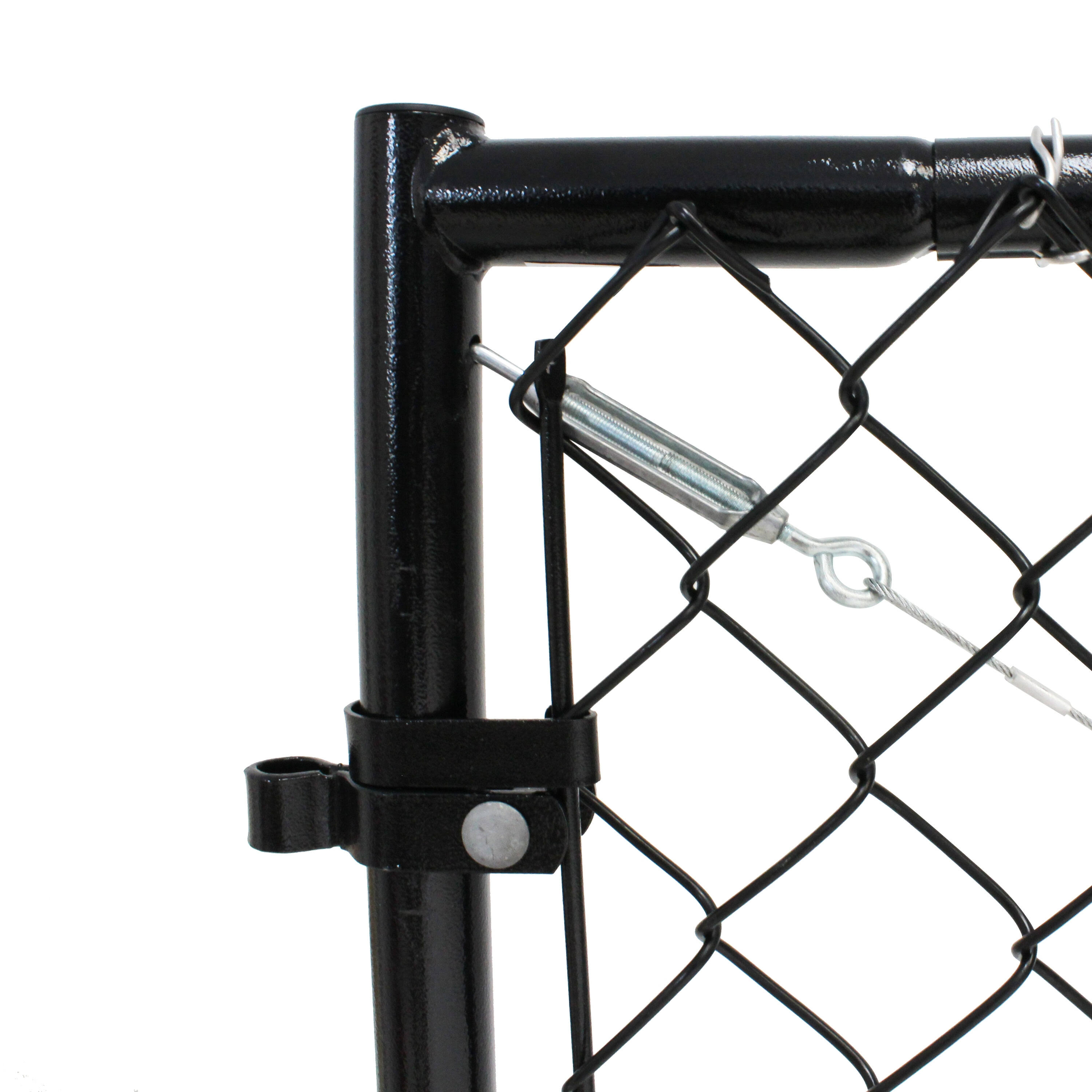 4'H Fit-Right Adjustable Walk Gate Kit, Square Corner Frame- Black
