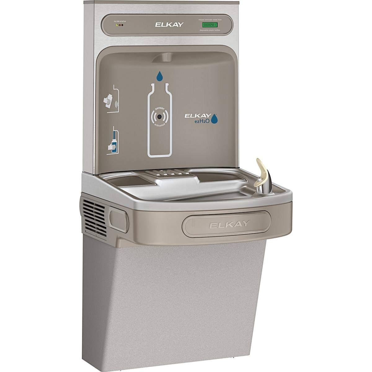 Elkay LZS8WSLK Filtered EZH2O Bottle Filling Station with Single ADA Cooler, Gray