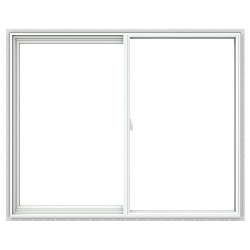 JELD-WEN V2500 Left-Operable Vinyl Double Pane Double Strength Egress Sliding Window (Rough Opening: 60-in x 48-in; Actual: 59.5-in x 47.5-In)