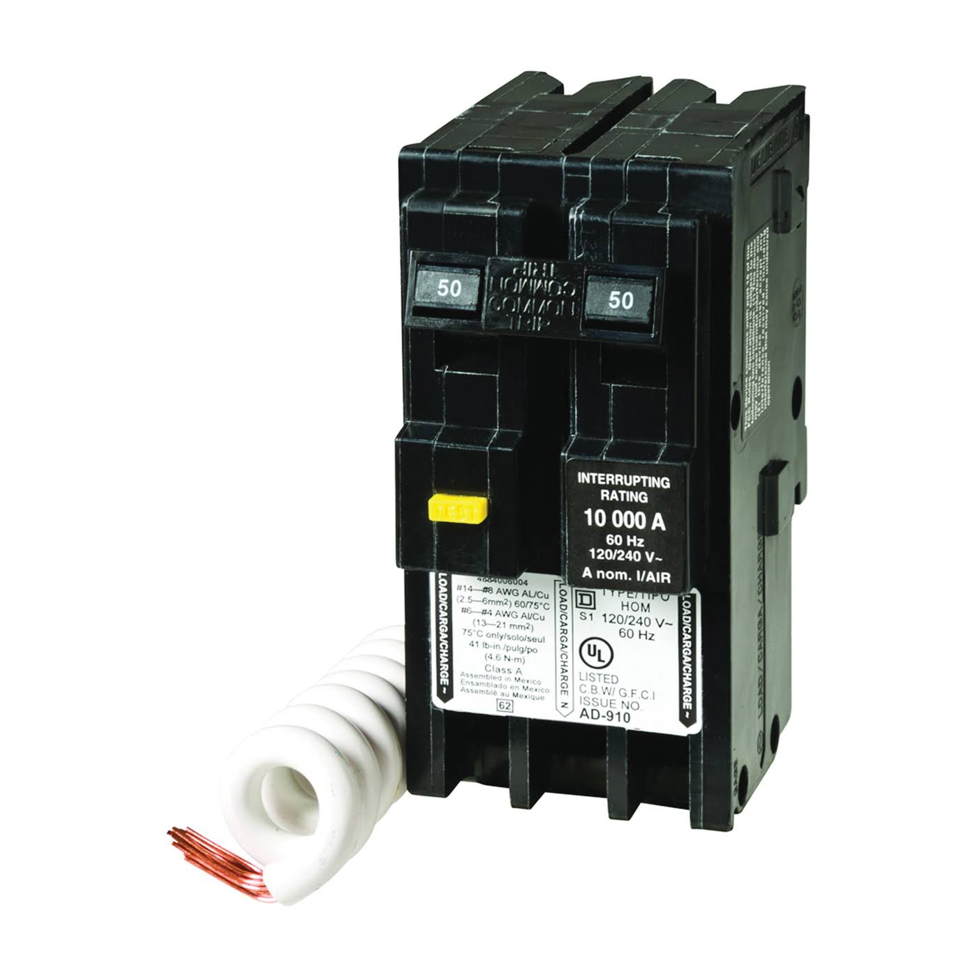 Square D Hom250gficp Homeline 50 Amp 2-Pole GFCI Circuit Breaker