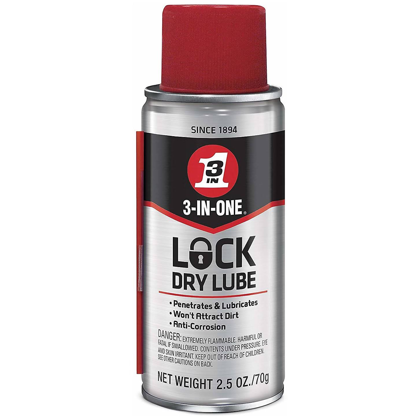 3-in-one Dry Lube, Lock- 2.5 oz