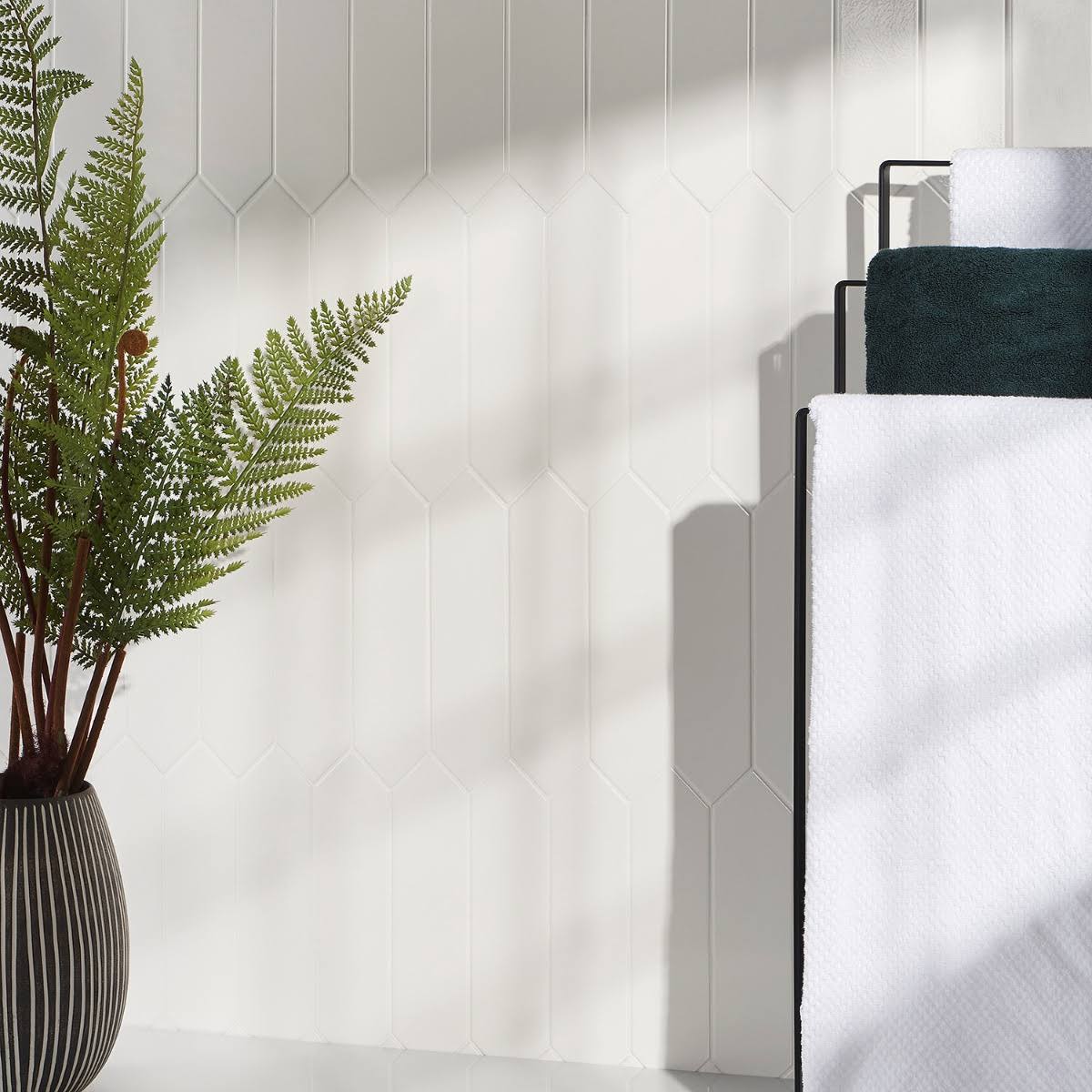 Ivy Hill Tile Saloni White 2.95 in. x 11.81 in. Polished Ceramic Wall Tile (5.91 Sq. ft./Case)