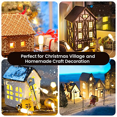 Rumsheme Remote Control Lighting System, 6.5ft Accessory Cord with 3LED C7 Warm White Bulbs, Built-in 4 Lighting Modes and Timer, Perfect for