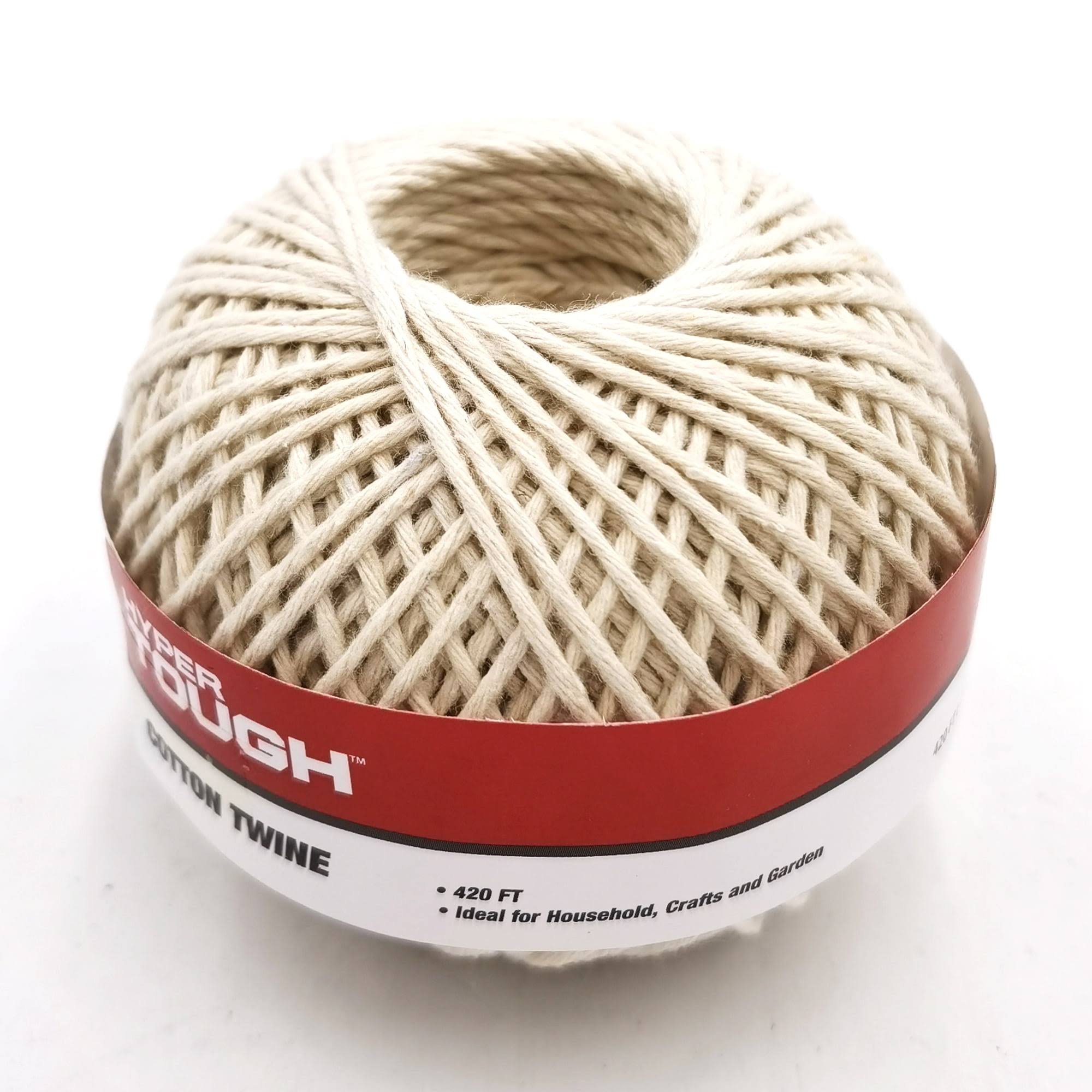Hyper Tough 420 Feet Cotton Household Twine, Natural Color, Size: 3.2 inch x 3.2 inch x 2.65 inch