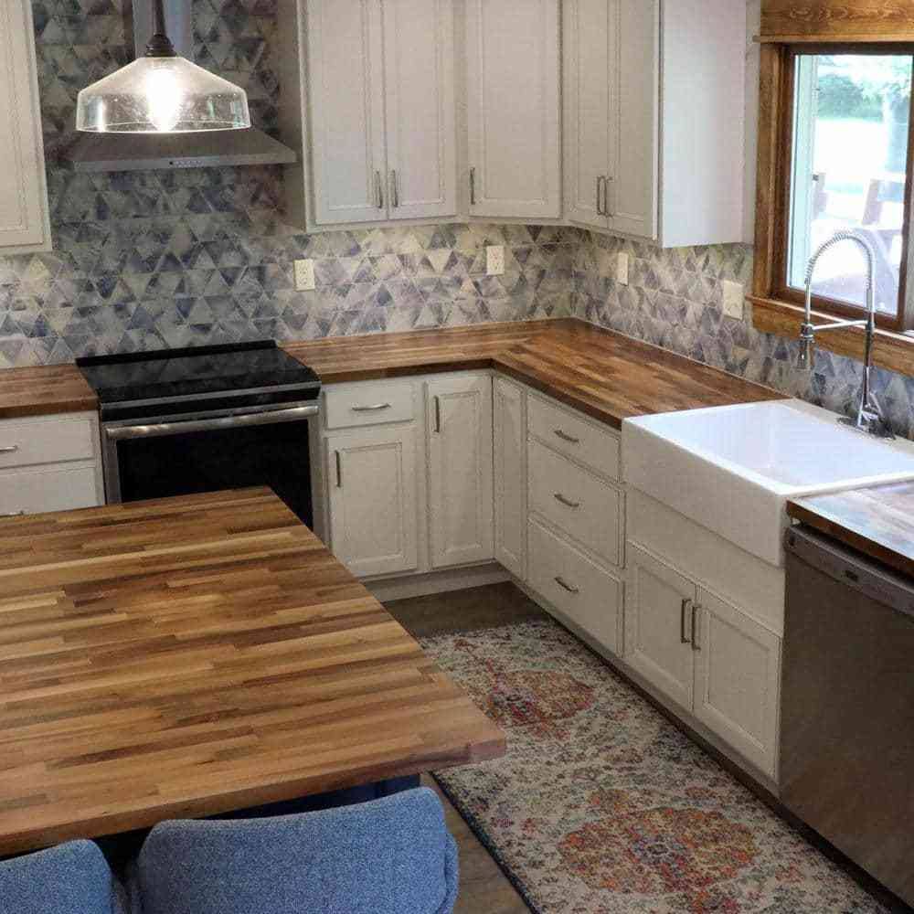 Hardwood Reflections Unfinished European Walnut 4 ft. L x 25 in. D x 1.5 in. T Butcher Block Countertop