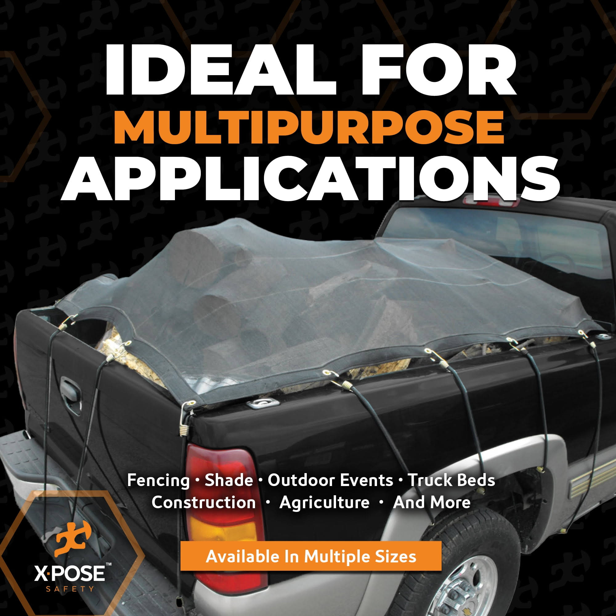 Xpose Safety Heavy Duty Mesh Tarp 12 x 18 Multipurpose Black Protective Cover with Air Flow