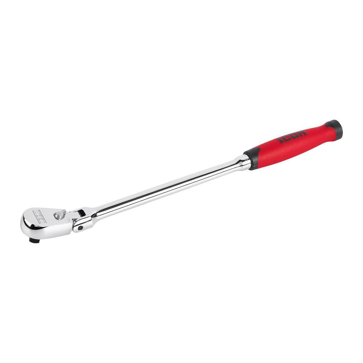 Icon 3/8 in. Drive Professional Long Reach Flex Head Ratchet with Comfort Grip 58590