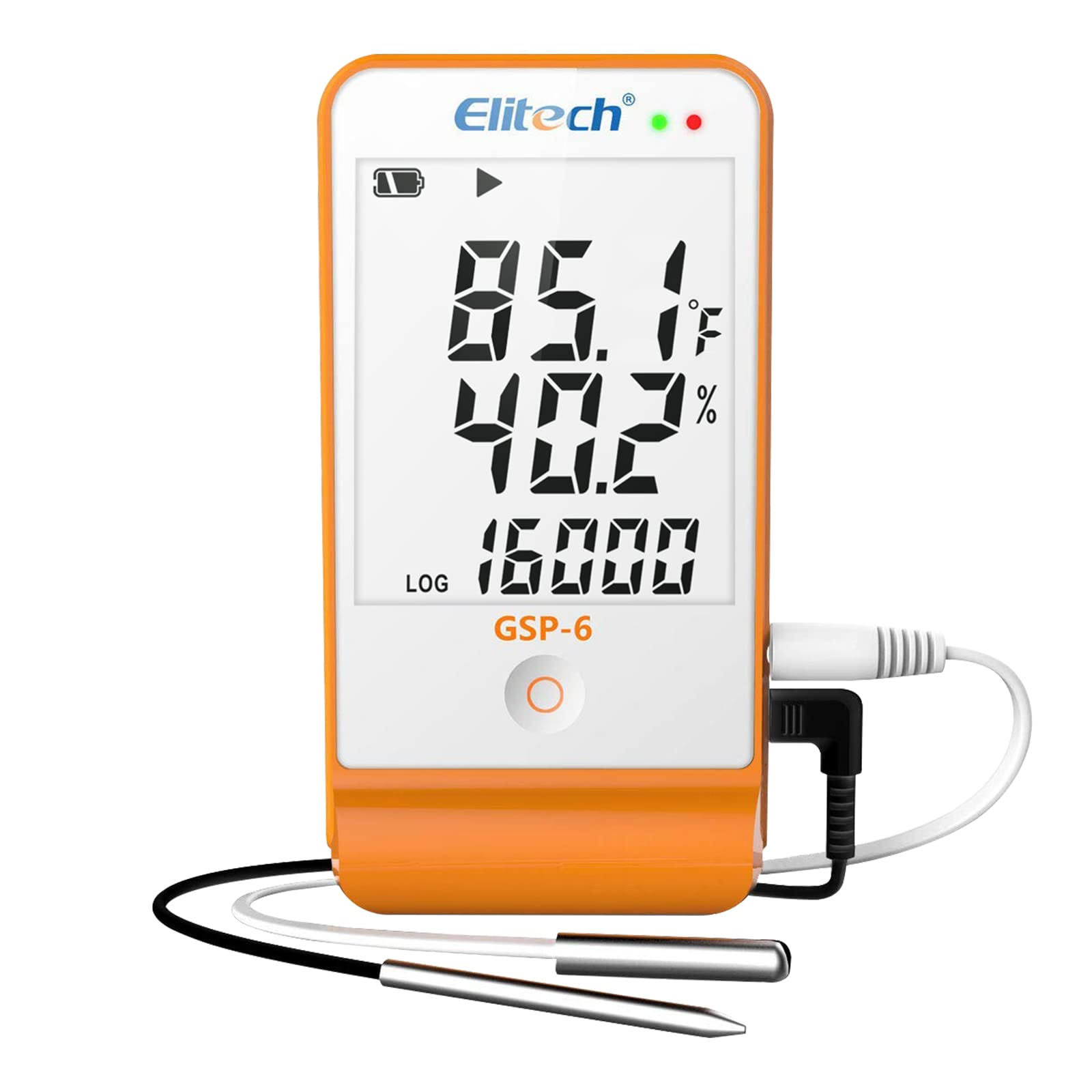 Elitech GSP-6 Digital Temperature and Humidity Data Logger Audio Alarm Calibration Certificate Max/Min Value Display, Factory / 5 Pcs