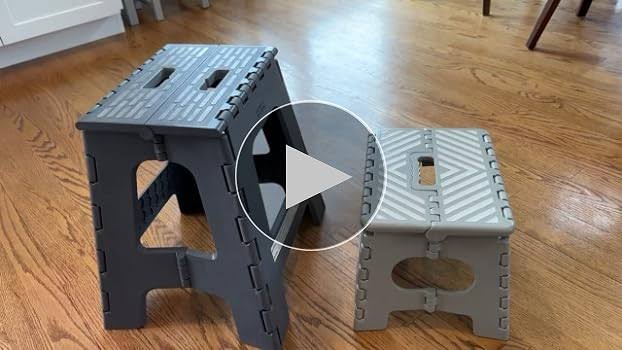 Handy Laundry Folding Step Stool, 13 inch- Anti-Skid Step Stool Is Sturdy to Support Adults and Safe Enough for Kids. Opens Easy with One Flip. Great