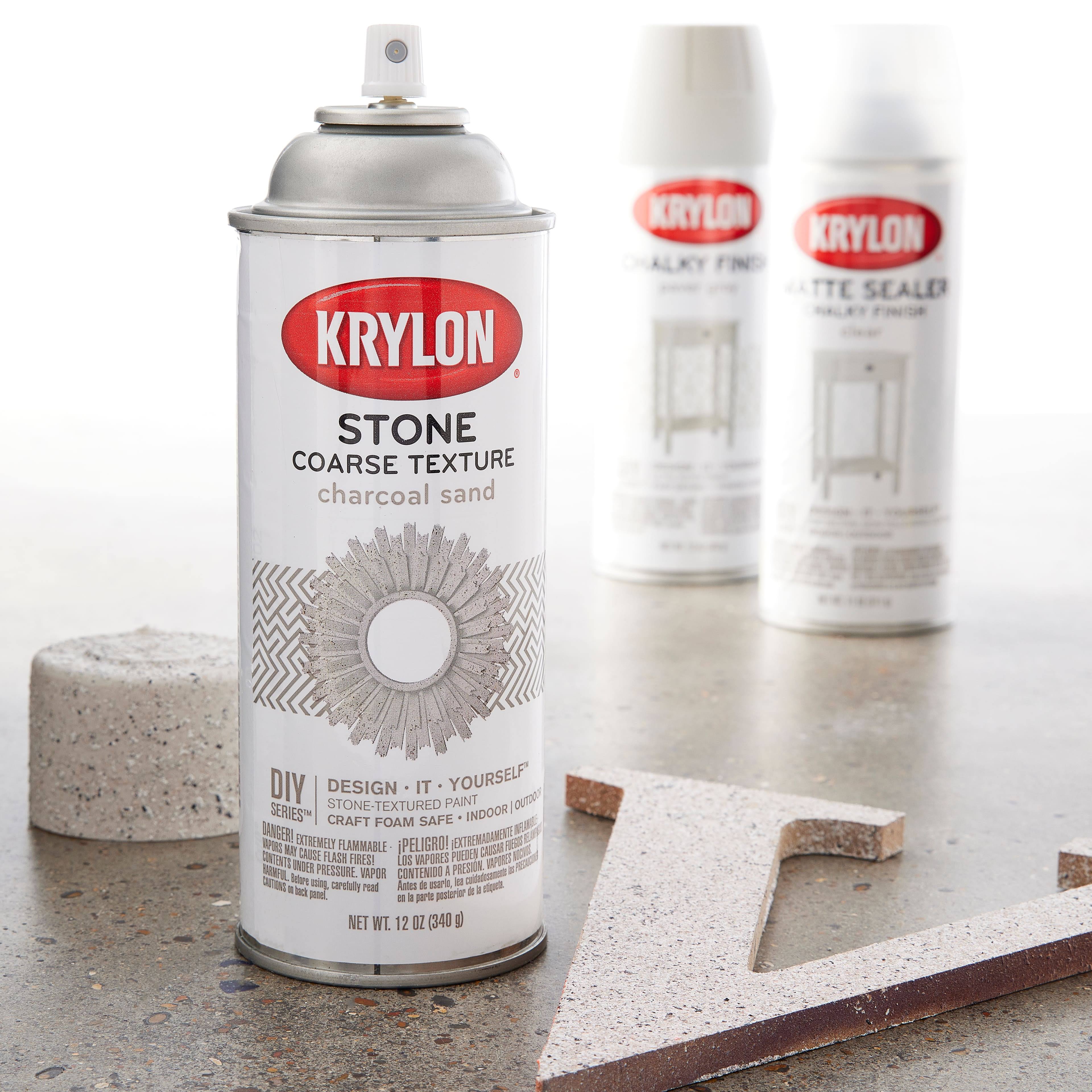 Krylon Coarse Stone Aerosol Spray 12oz Charcoal Sand