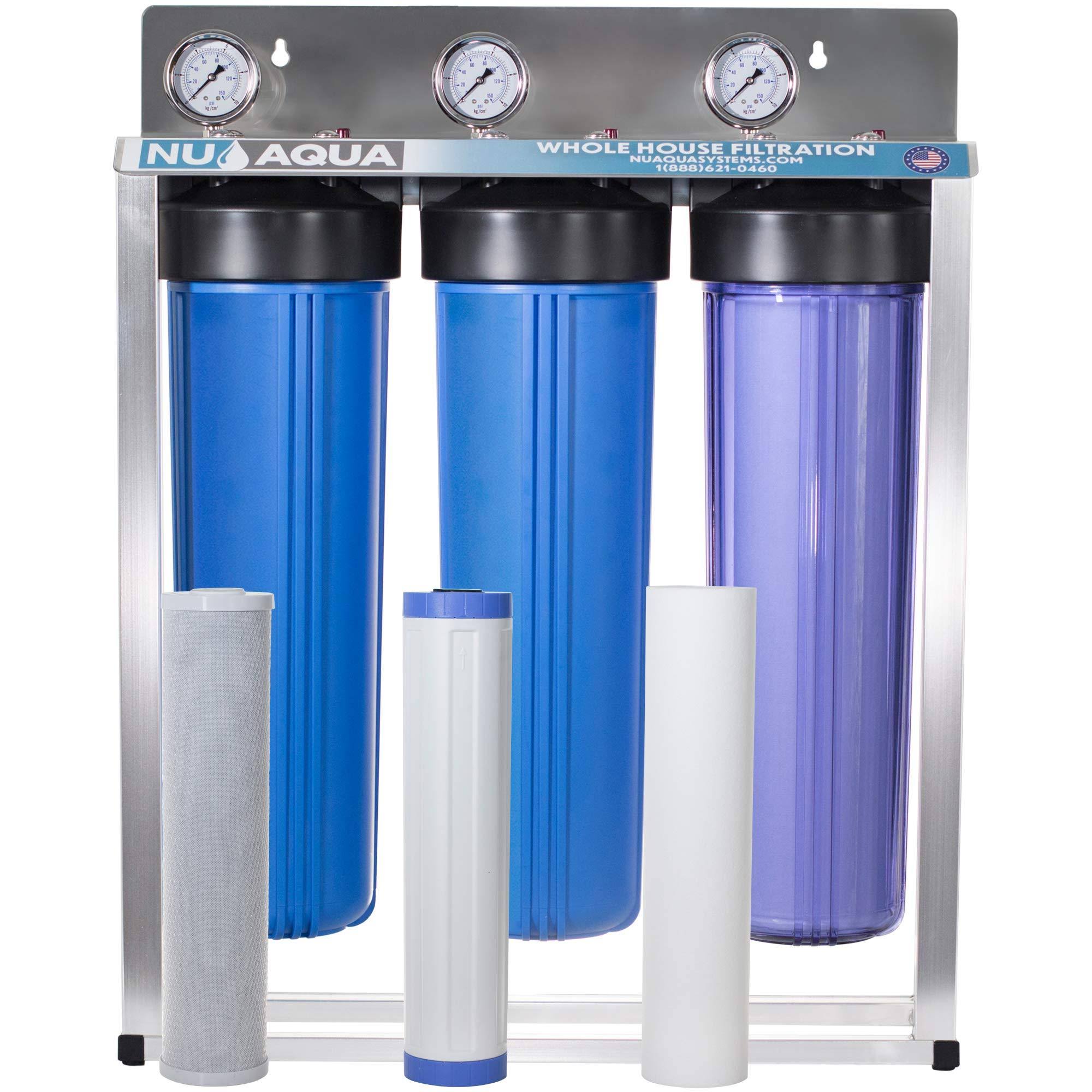 Nu Aqua Platinum Series 3 Stage Whole House Water Filtration System with Pressure Gauges �C 20