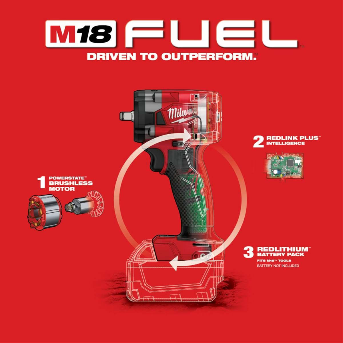 Milwaukee 2854-20 M18 Fuel 3/8