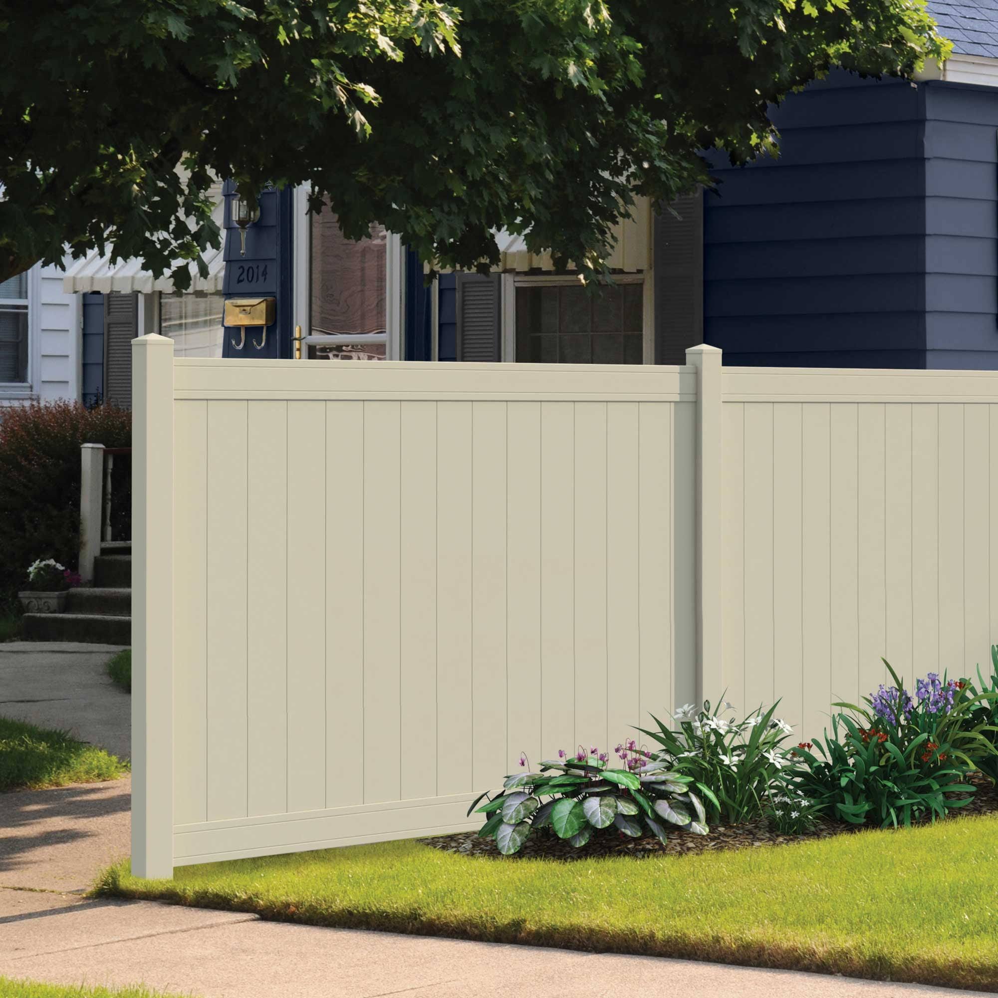 Outdoor Essentials 5 in. x 5 in. Tan Vinyl Pyramid Fence Post Cap