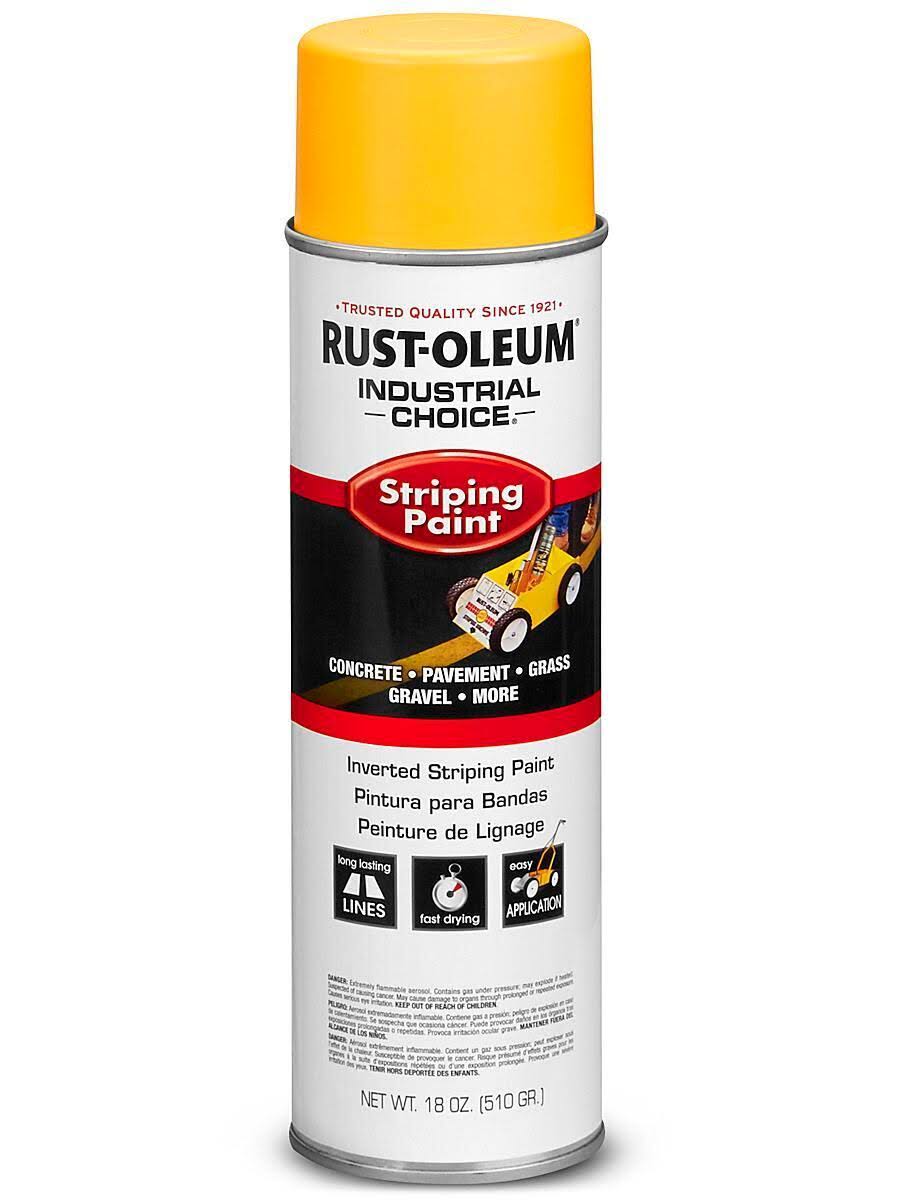 18 oz Rust-Oleum Brands 1648838 Yellow Industrial Choice Striping Spray Paint Pack of 6