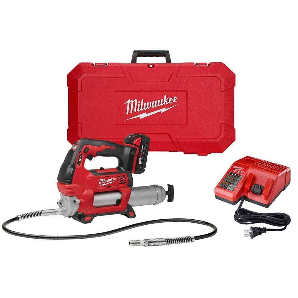 Milwaukee M18 18V, 10,000 PSI Cordless Grease Gun Kit- 1 Battery, Model 2646-21CT