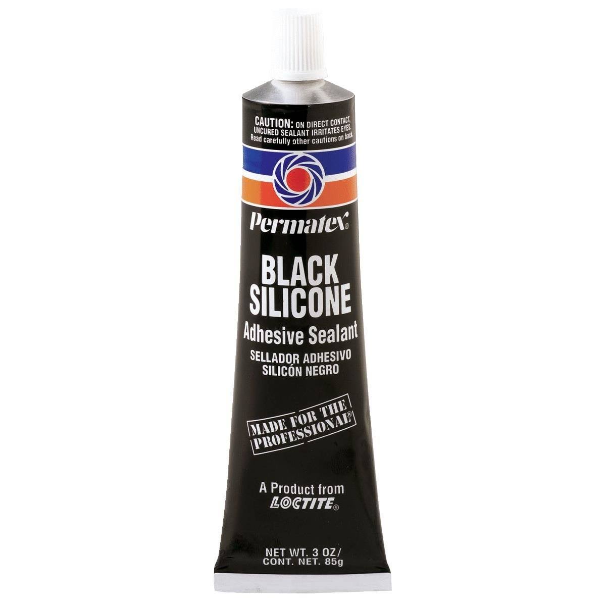 Permatex 81158 Silicone Adhesive Sealant, Black- 3 fl oz tube