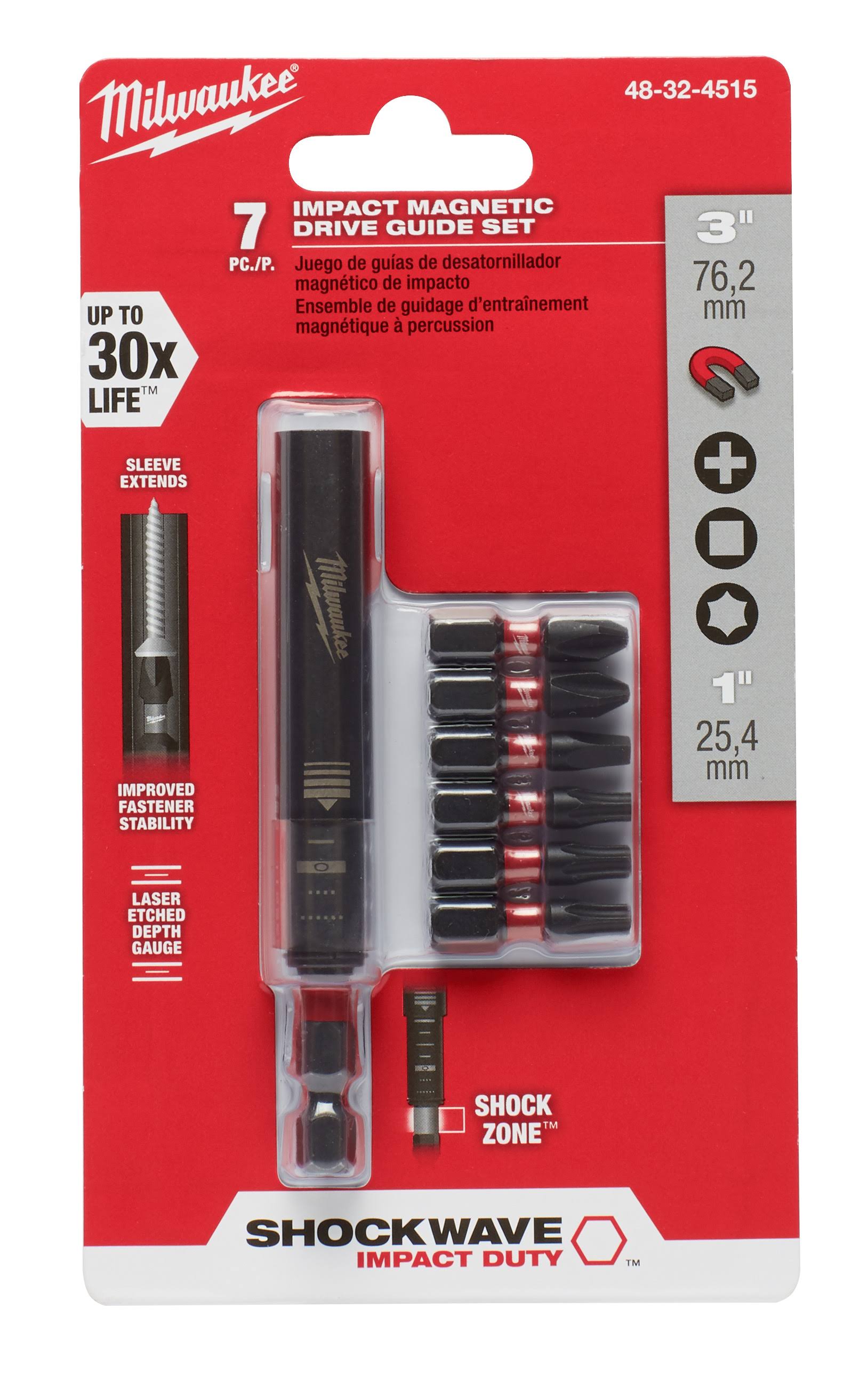 Milwaukee Shockwave Impact Magnetic Drive Guide Set-7