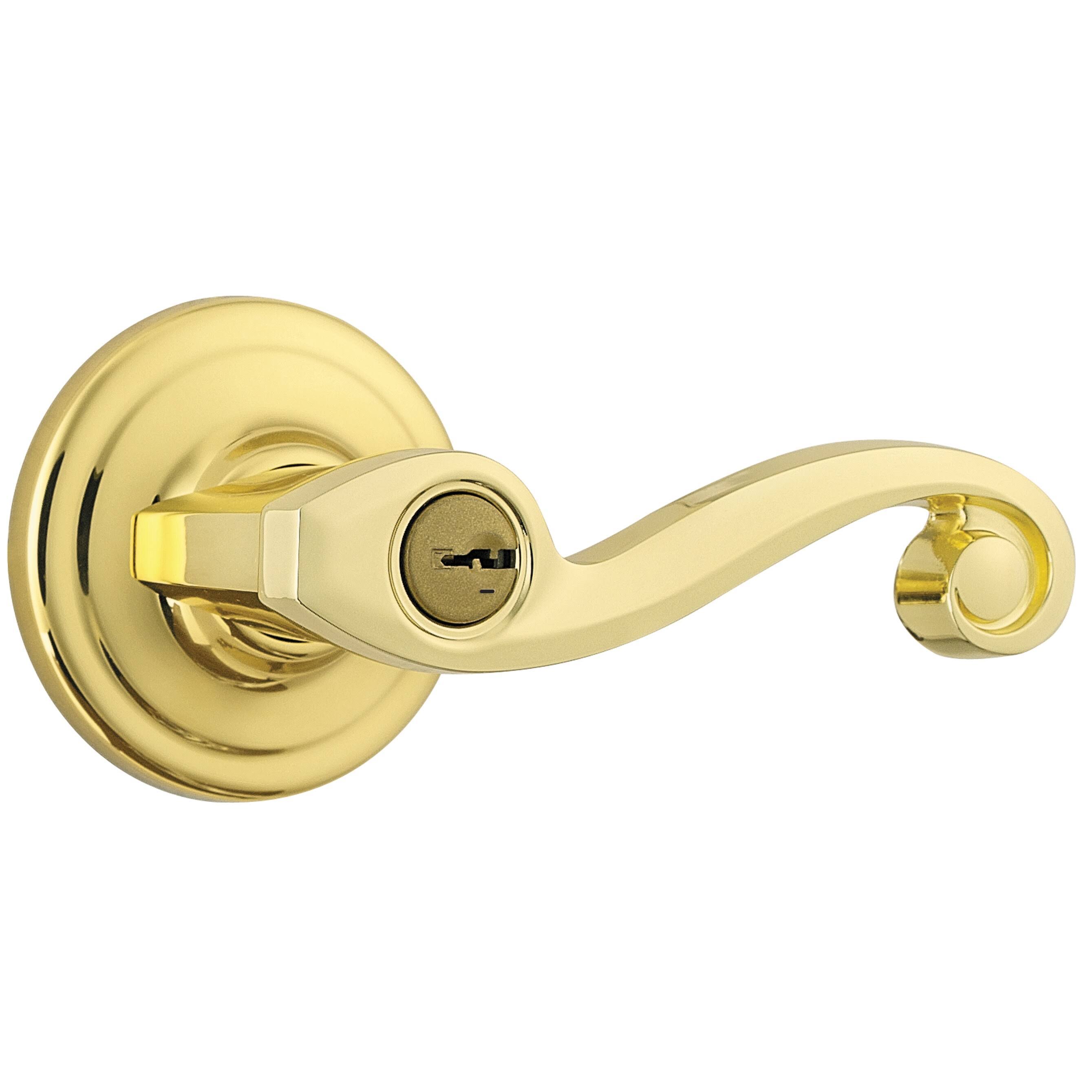 Kwikset Lido Entry Lever- Polished Brass