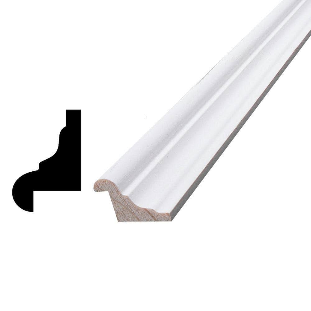 Alexandria Moulding 3/4 in. x 1-1/8 in. x 84 in. Primed Pine Finger-Jointed Panel Cap MOULDING, Primed White