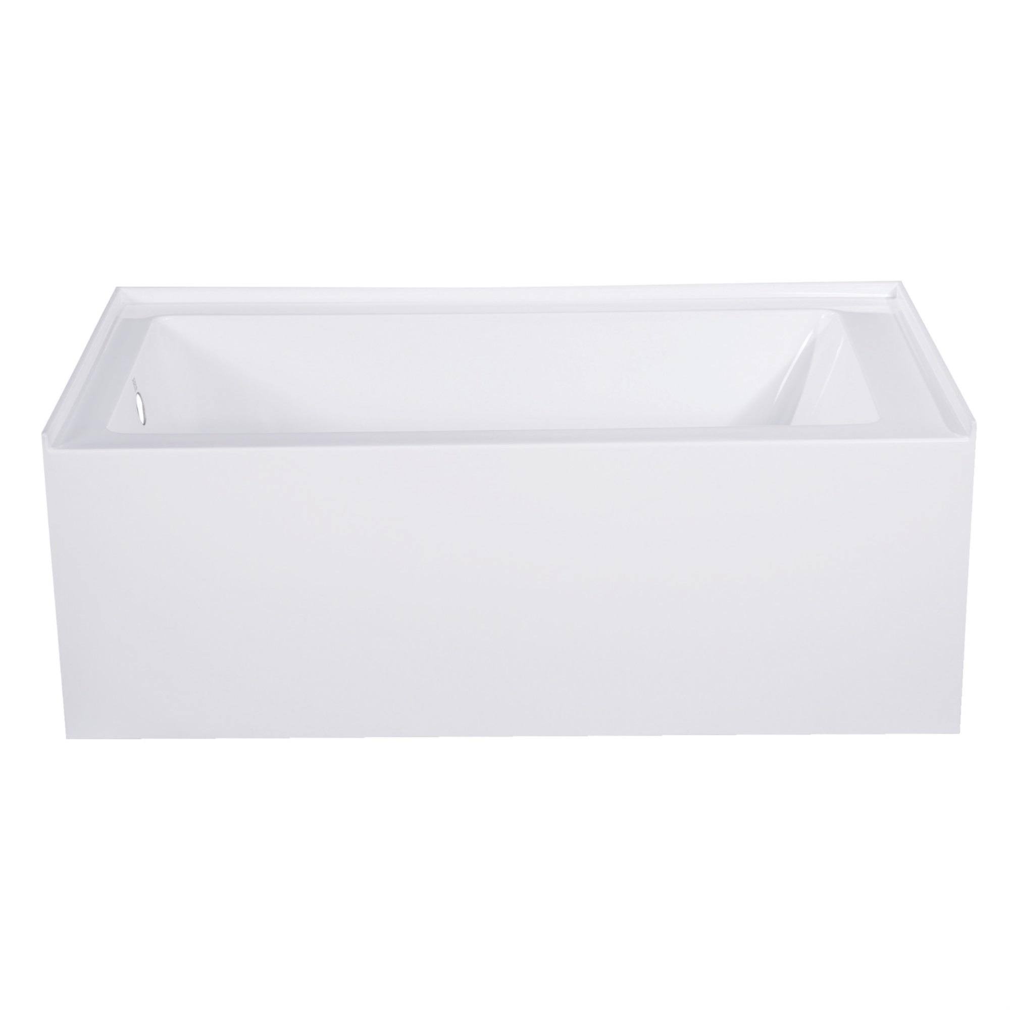 Aqua Eden 54-Inch Acrylic Alcove Tub with Left Hand Drain White- Kingston Brass- VTAP543022L