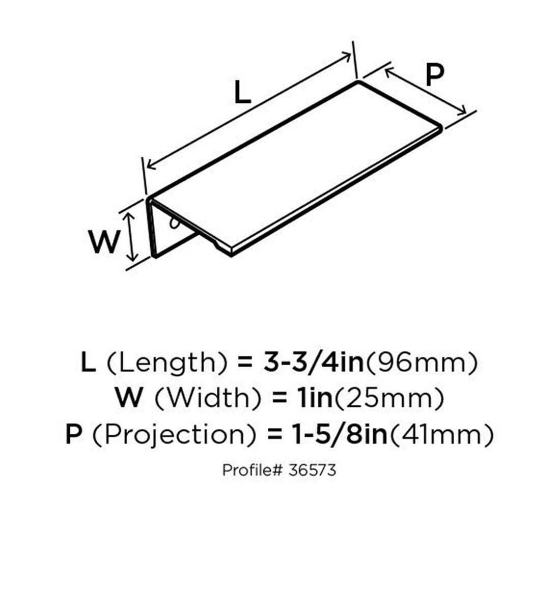 Amerock Edge Pull BP3657326 Pull- Polished Chrome