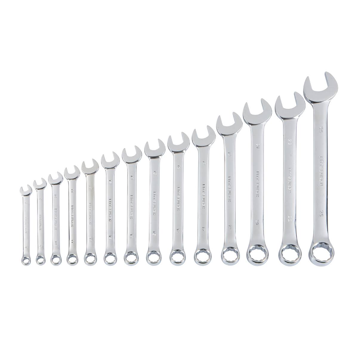 Pittsburgh Fully Polished Metric Combination Wrench Set, 14 Piece