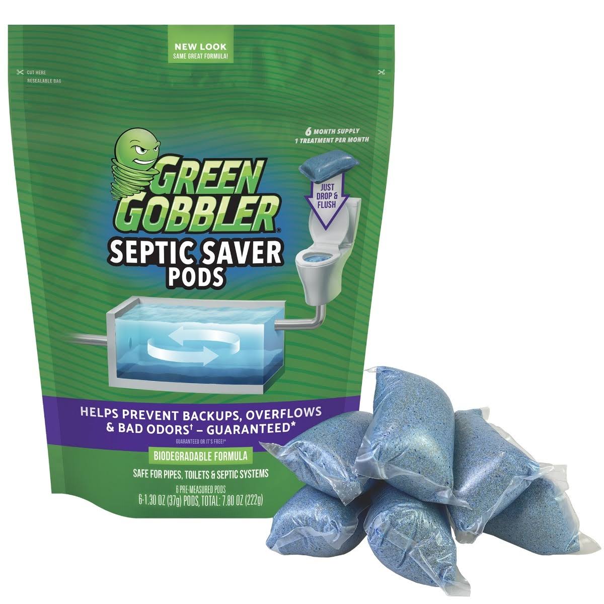 Green Gobbler Septic Saver- 6 pack, 1.30 oz packets