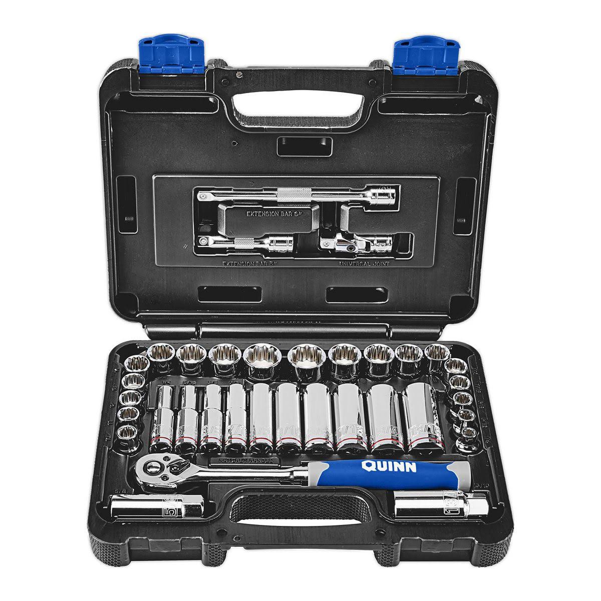 Quinn 35 PC 3/8 in. Drive SAE & Metric H-Vis Socket Set 64555