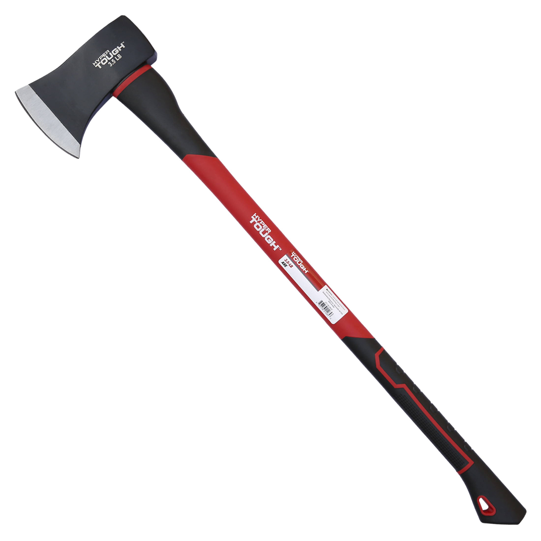 Hyper Tough 3.5 lb Single Bit Axe with Double Injection Fiberglass 34 inch Handle