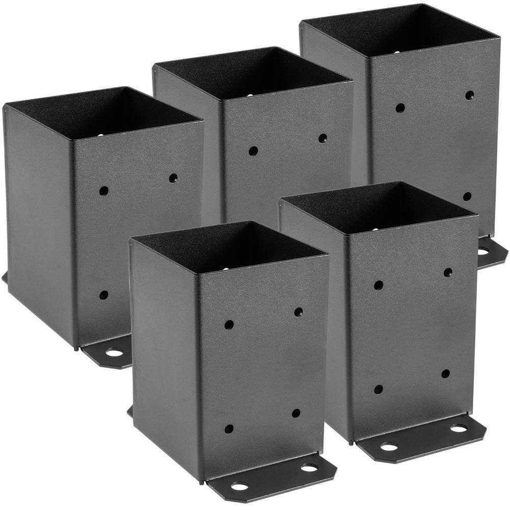 VEVOR 4 in. x 4 in. Post Base Deck Post Base Inner Size Post Bracket Fence Post Anchor Deck Post Base (5-Pieces)