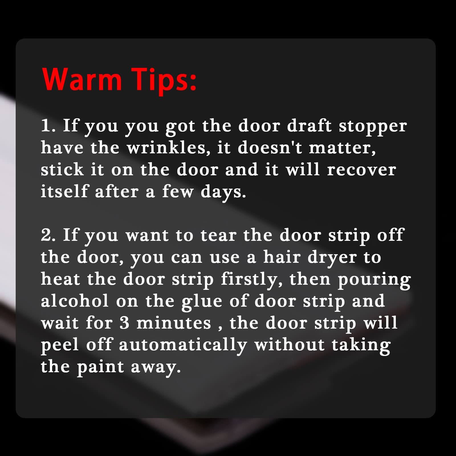 Suptikes 2 Pack Door Draft StopperDoor Sweep for Exterior & Interior Doors,Door Bottom Seal Dust and Noise Insulation Weather Stripping Draft Guard