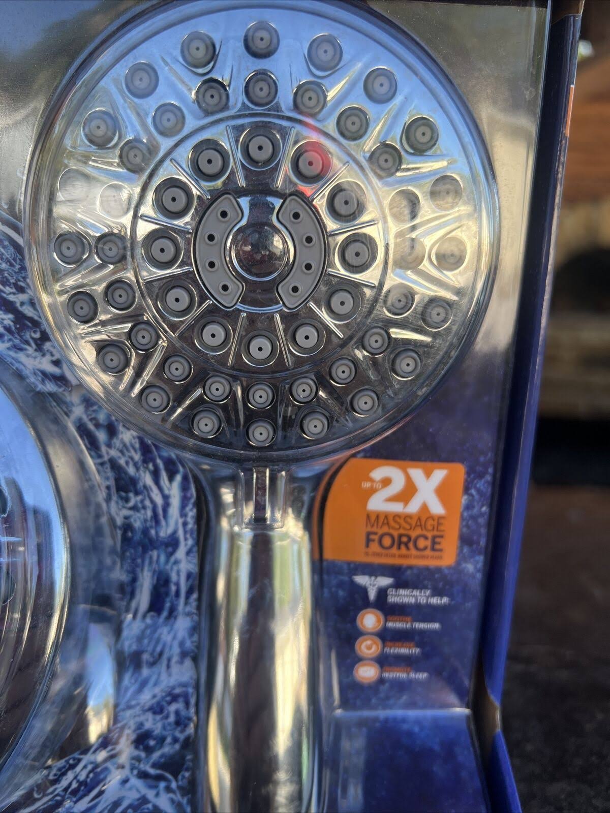 Waterpik XPA-133E/763ME 8-Spray Patterns with 1.8 GPM 6.25 in. Wall Mount Dual Shower Head and Handheld Shower Head in Chrome