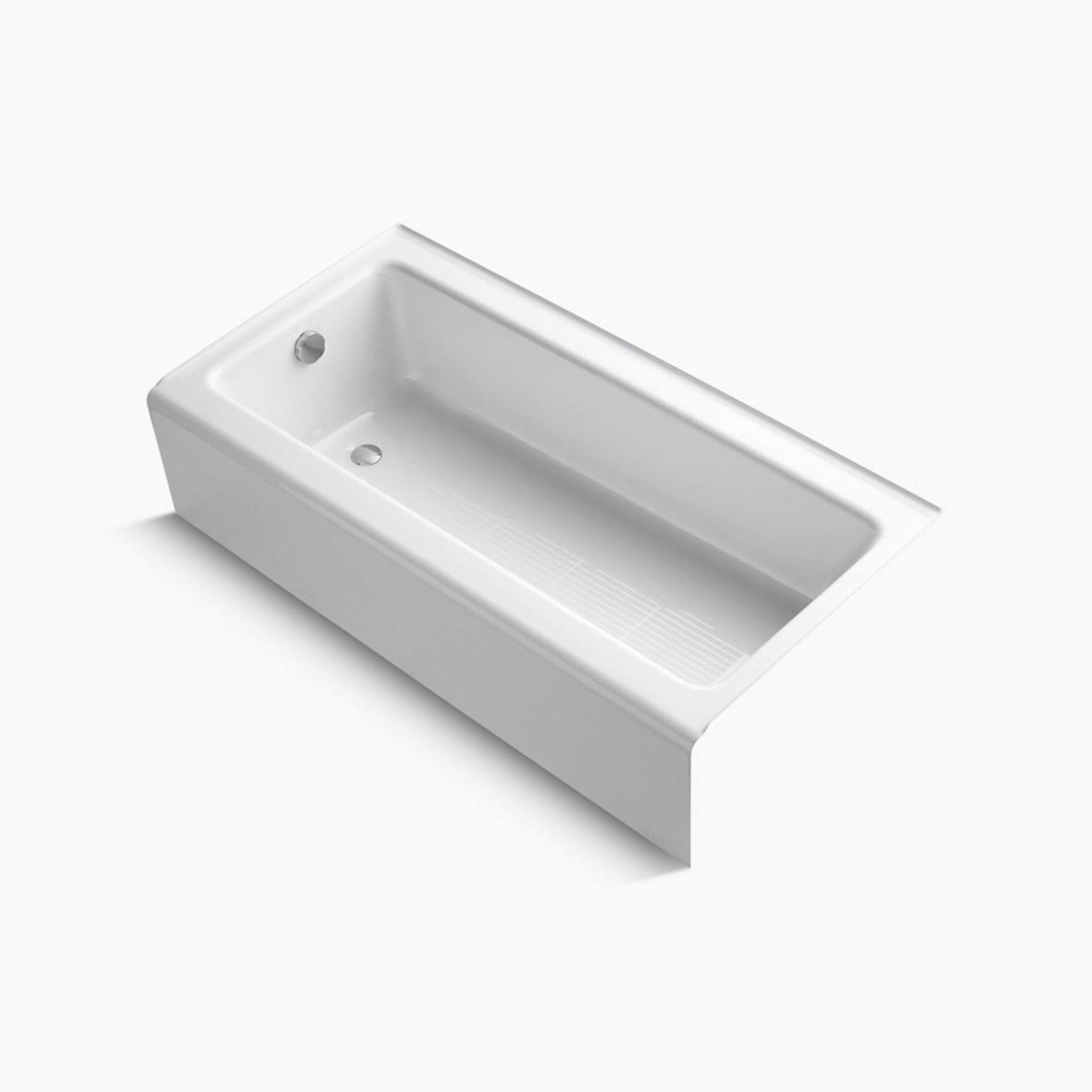 Kohler K-838-0 White Bellwether 60 inch x 30 inch Alcove Bath with Integral Apron and Right-Hand Drain