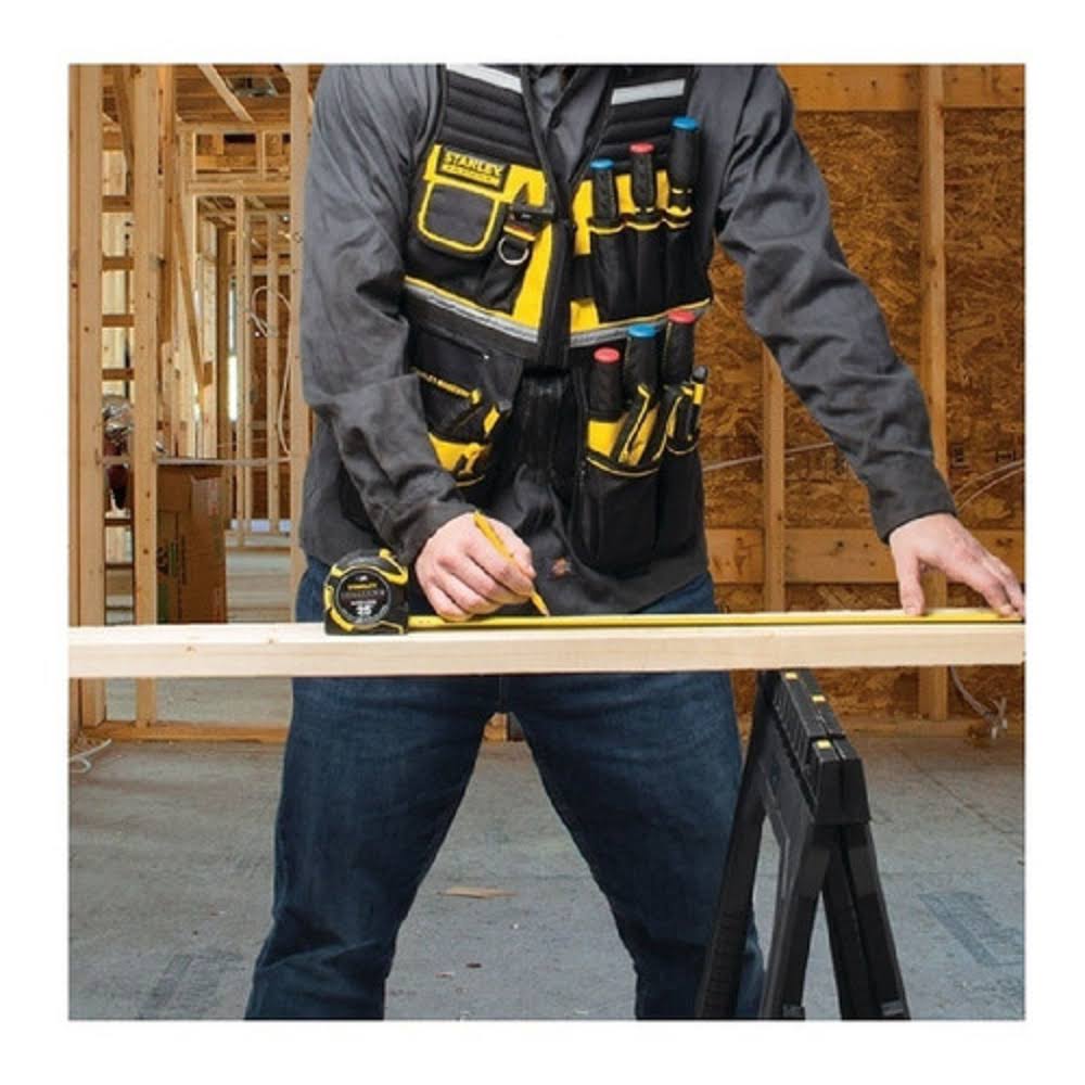 Stanley One Size Fits Most Gray/Black/Yellow Mesh/Solid General Purpose H Visibility Vest 18