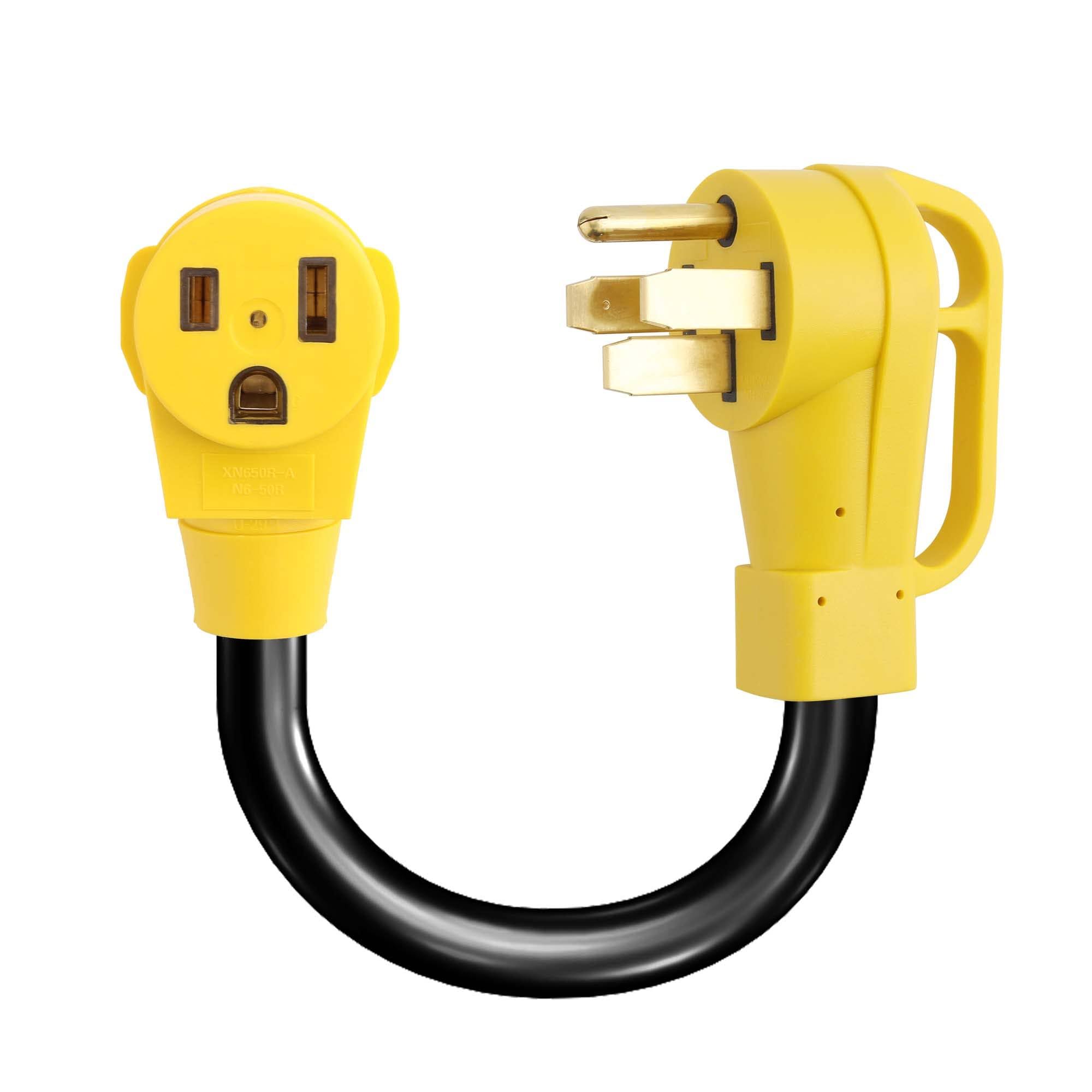 Flameweld Welder Adapter Cord, 14-50P Male Plug to 6-50R Female, 4 Prong 50 Amp to 50 Amp Power Adapter Plug for Welder