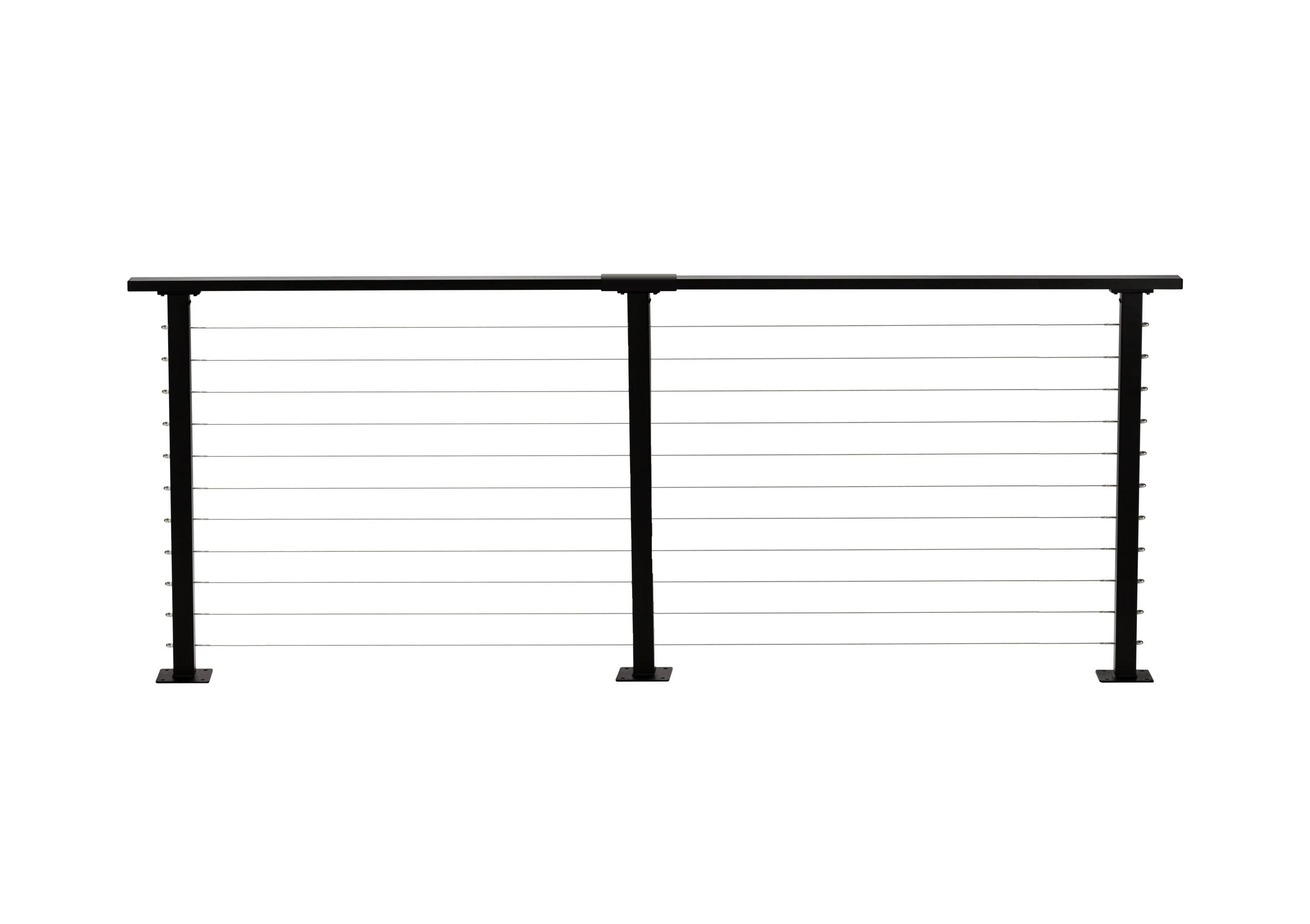 CityPost 10 ft. Deck Cable Railing, 36 in. Base Mount, Black