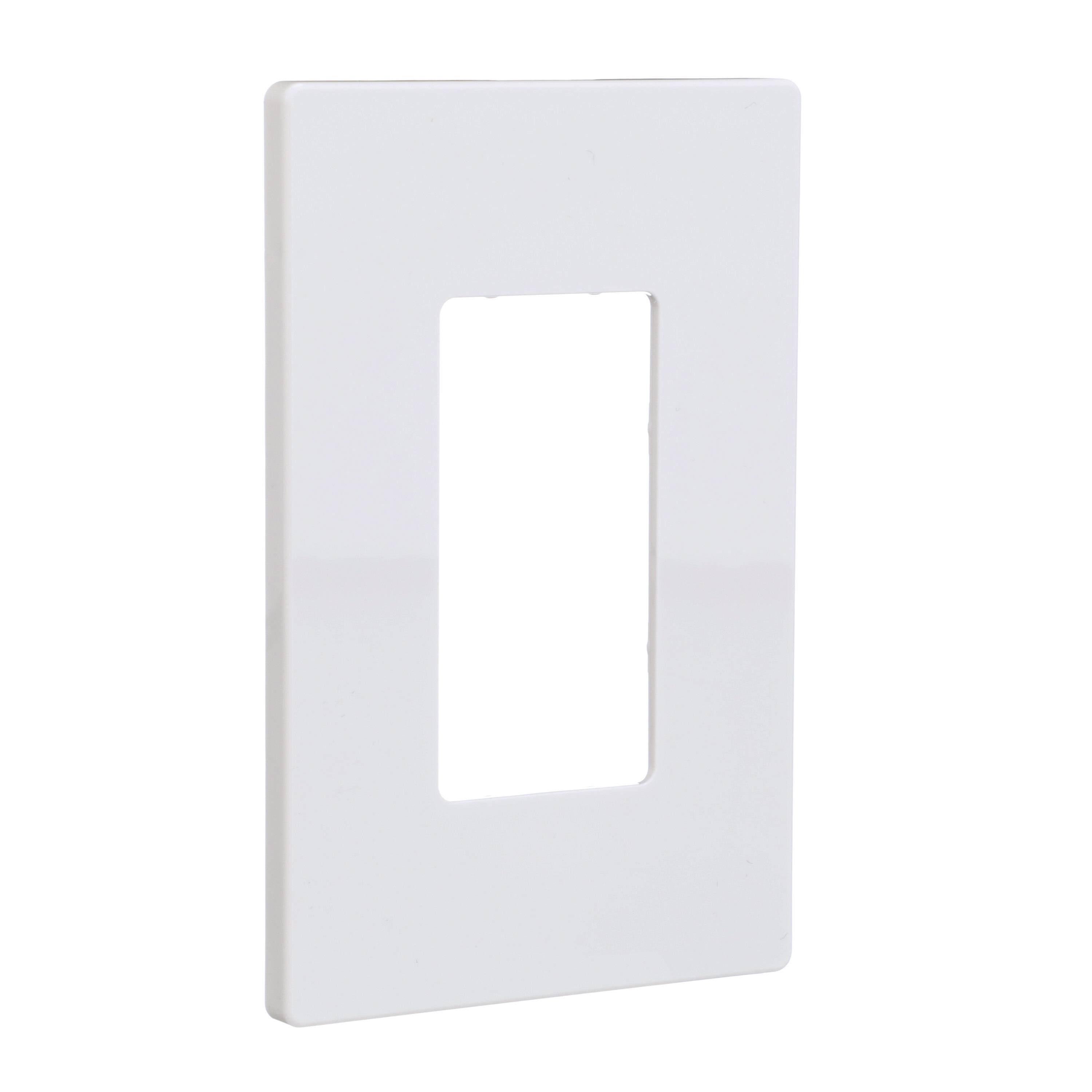 Eaton 1-Gang White Decorator Screwless Midsize Wall Plate