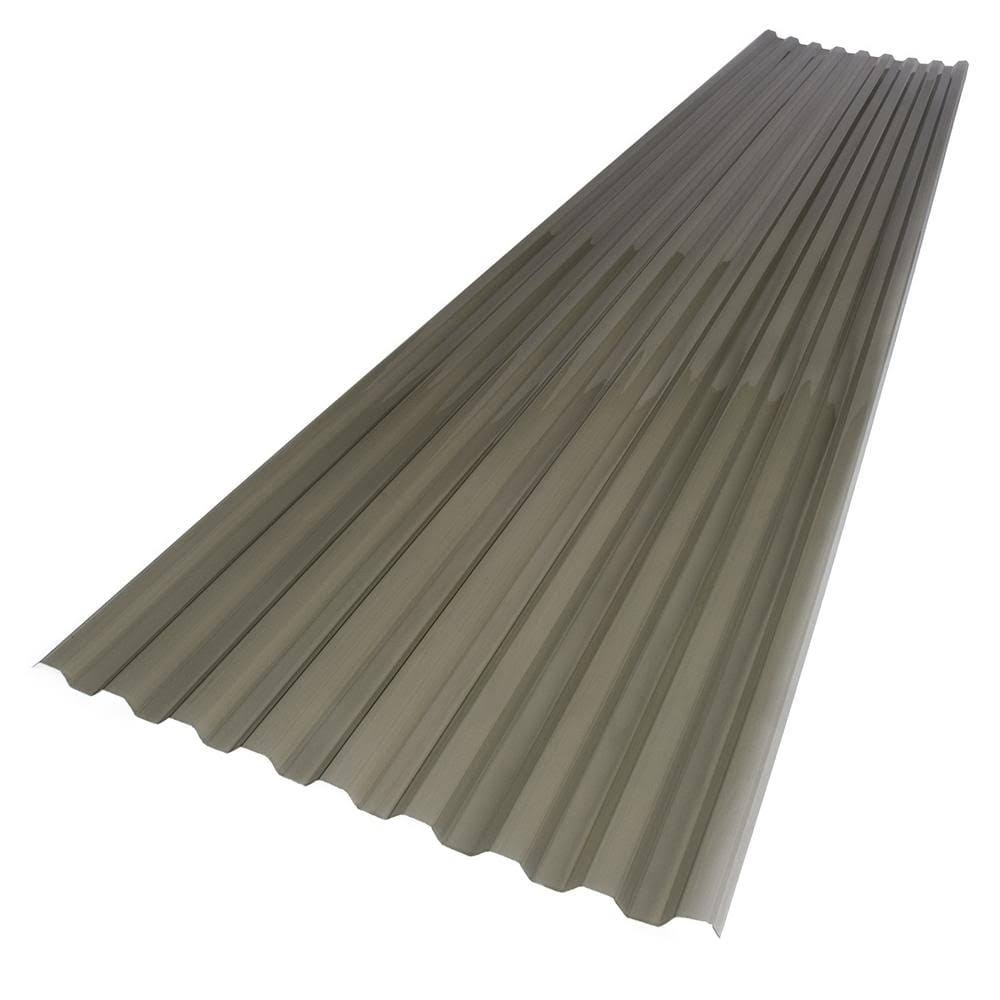 26-inch x 12-Foot Gray Polycarbonate Corrugated Roofing Panel 101931
