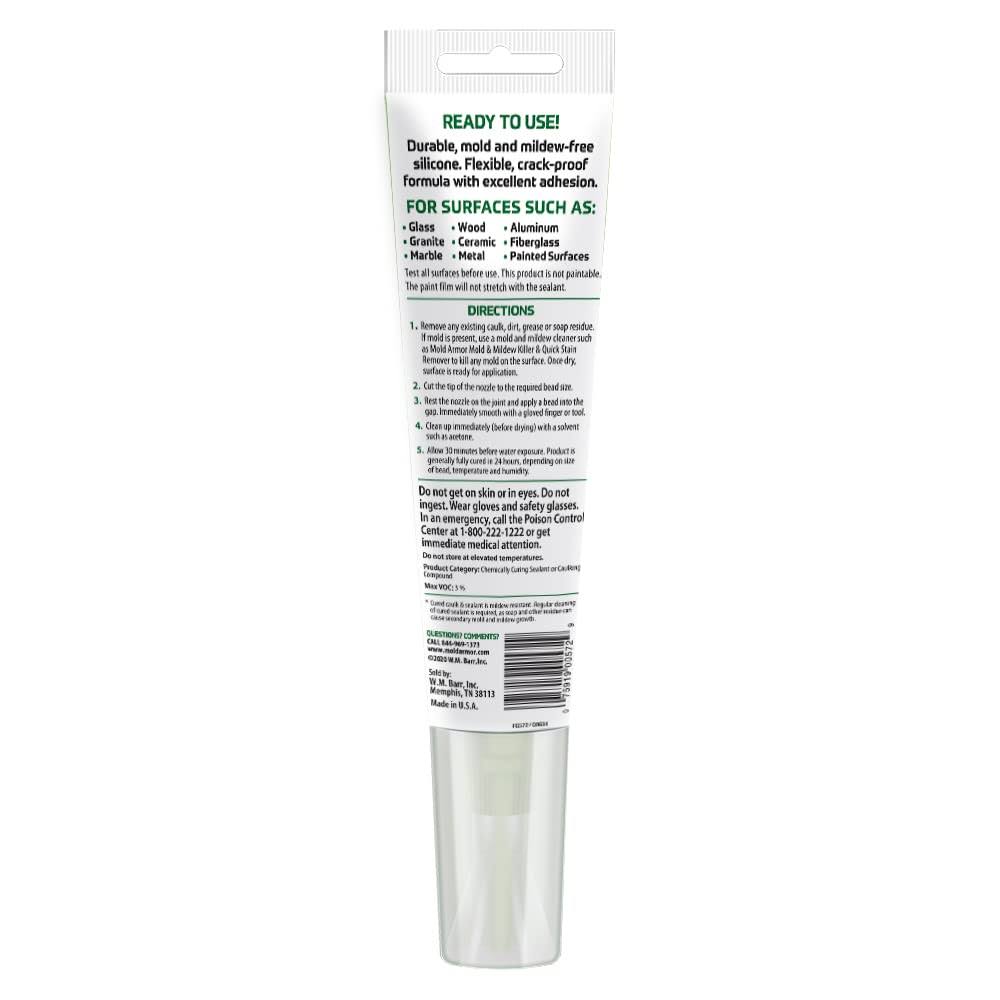 Mold Armor 5.5-oz Clear Silicone Caulk | Fg572