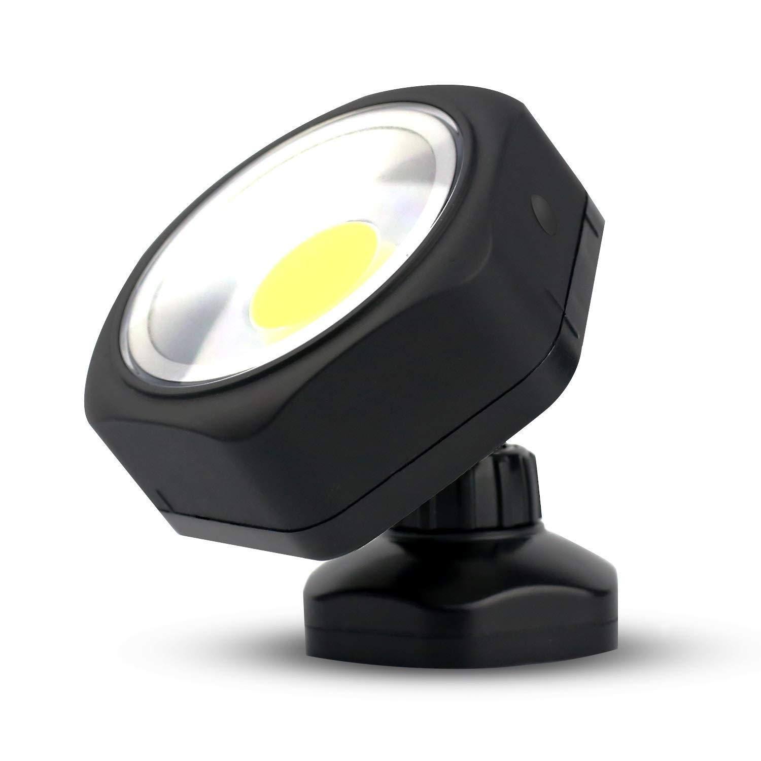 Powerfirefly 250 Lumens COB LED Rotating Work Light with Strong Magnetic Base, Ultra Bright Magnetic LED Light, Magnet Light, Spotlight for Car