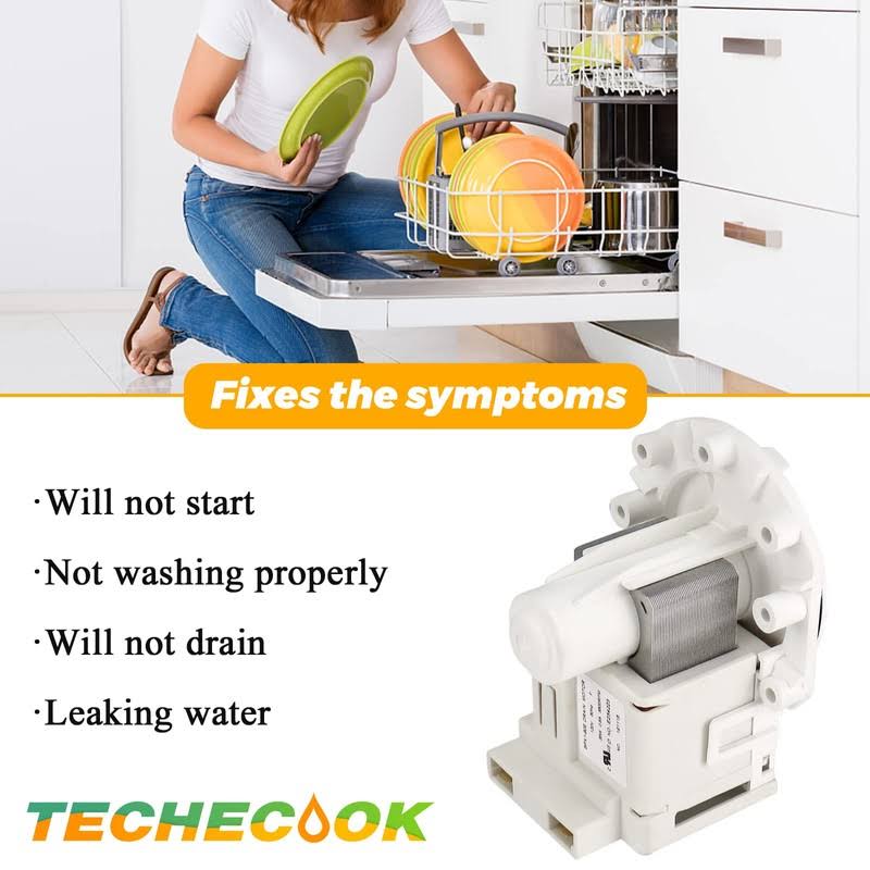 A00126401 AP5690431 Dishwasher Drain Pump OEM by Techecook- Replacement Part 154736201 PS8689824 AP5690431 5304492415
