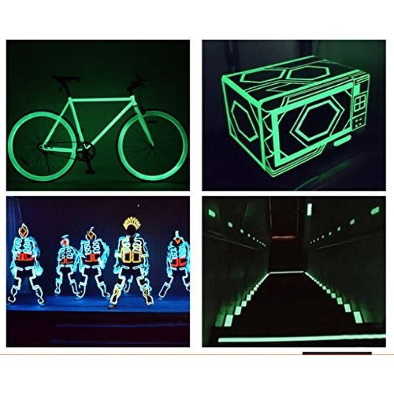 Glow in The Dark Tape- 33 ft x 0.5 inch Luminous Photoluminescent/Luminescent Emergency Roll Safety Egress Markers Stairs Walls Steps Exit Sign.