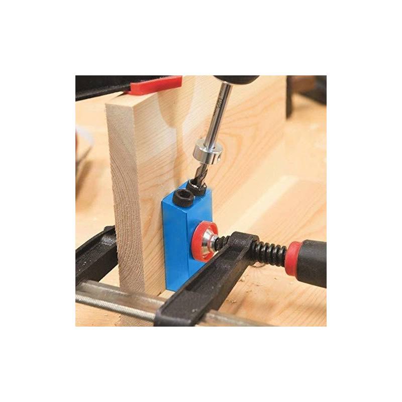 T&A Wood Woodwork Guides Joint Angle Tool Carpentry Locator- 14pcs Pocket Hole Jig 15Degree Woodworking Inclined Hole Fixture 6/8/10mm Drill Bits