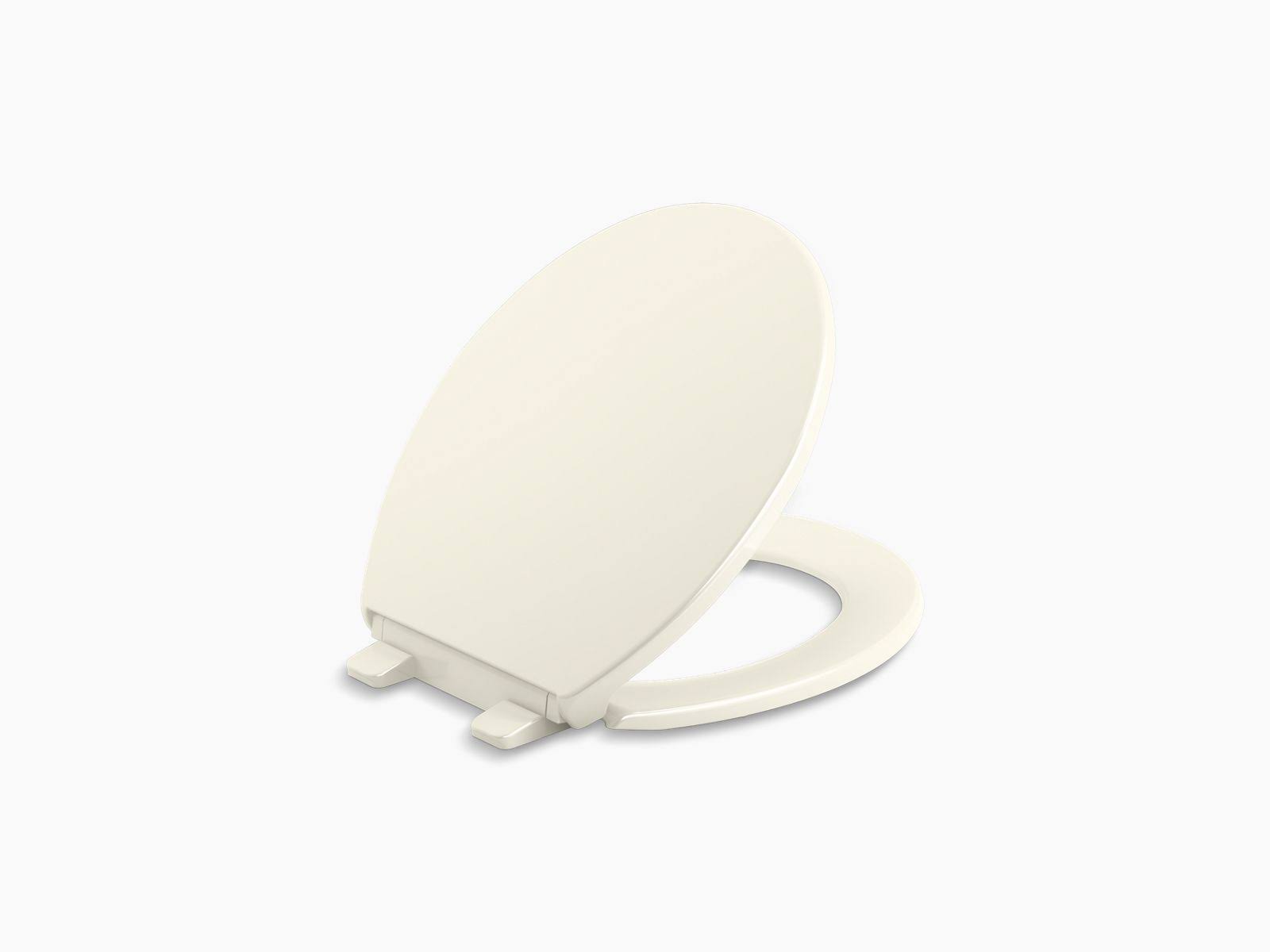 Kohler K-20111-96 Biscuit Brevia Quiet-Close Round-Front Toilet Seat