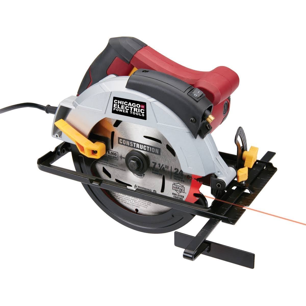 Chicago Electric 7-1/4 in. 12 Amp Circular Saw with Laser Guide System