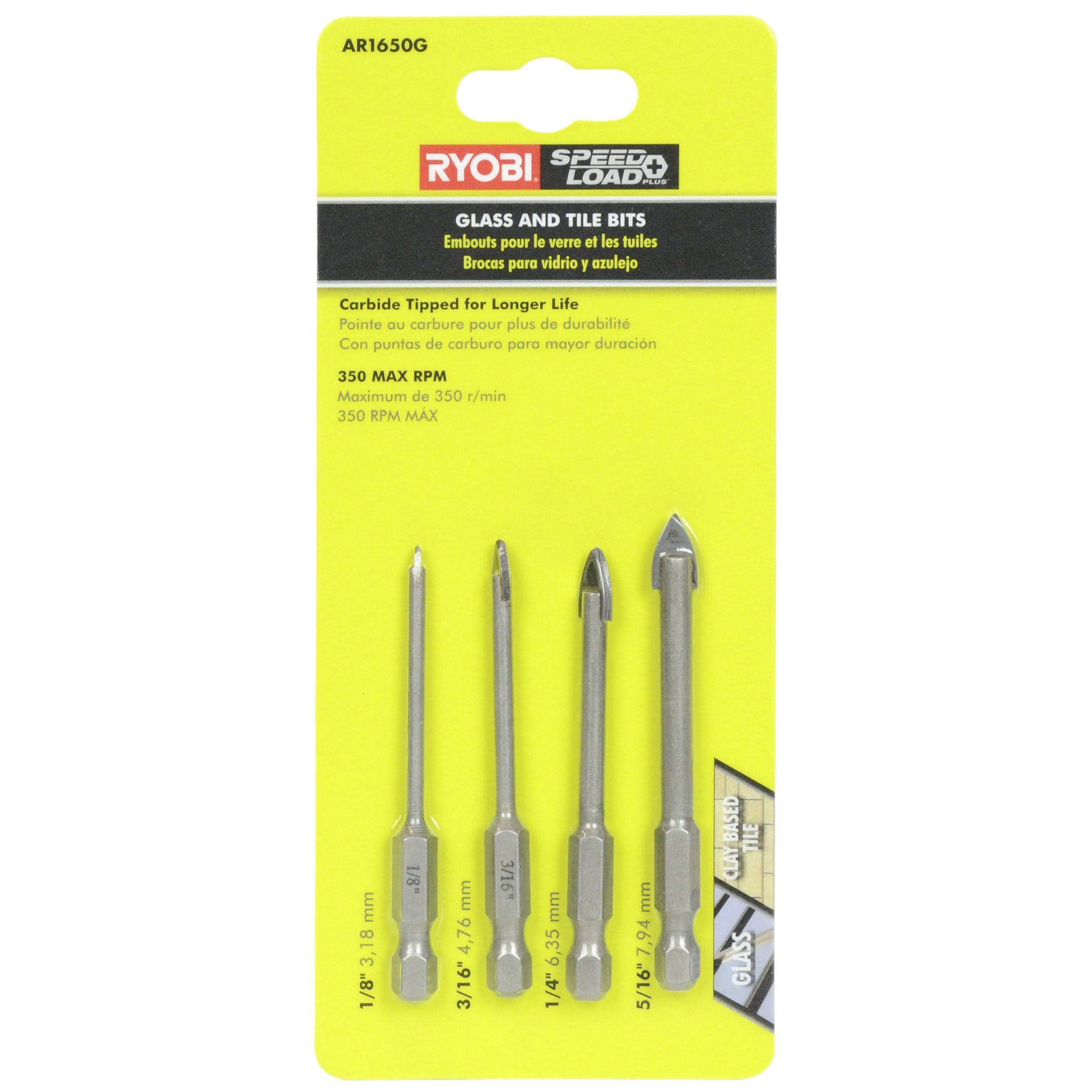 Ryobi Glass/Tile Hex Shank Bit Set (4-Piece)