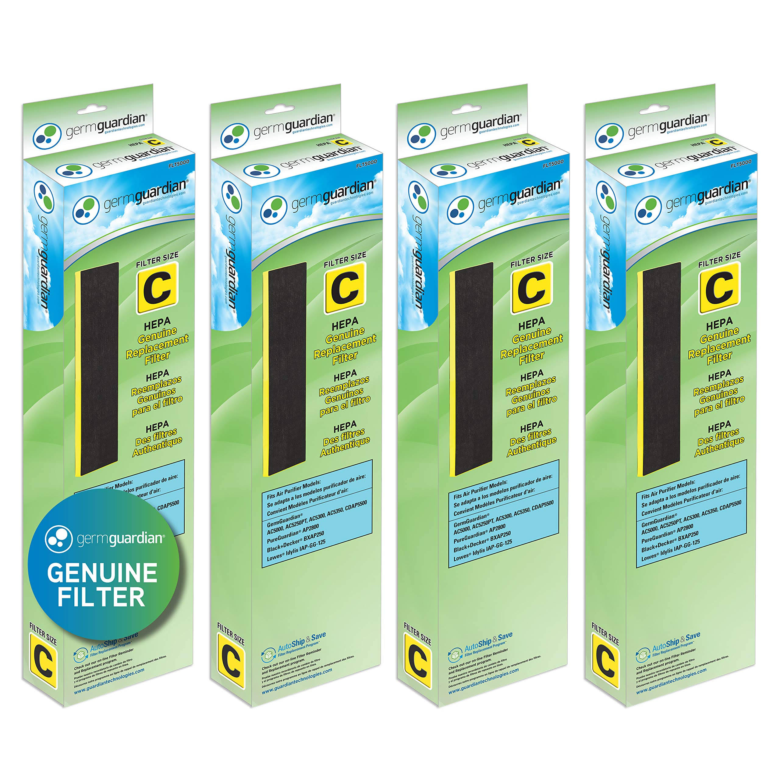 GermGuardian Air Purifier Filter FLT5000 Genuine True HEPA Replacement Filter C for