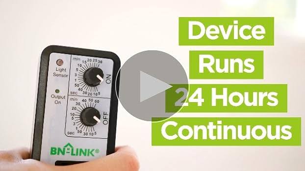 BN-LINK Short Period Repeat Cycle Intermittent Timer, Interval Timer- Day, Night, or 24 Hour Operation, Photocell Light Sensor Dusk to Dawn for