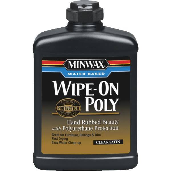 Minwax Clear Satin Water-Based Wipe-On Polyurethane- 1 pint