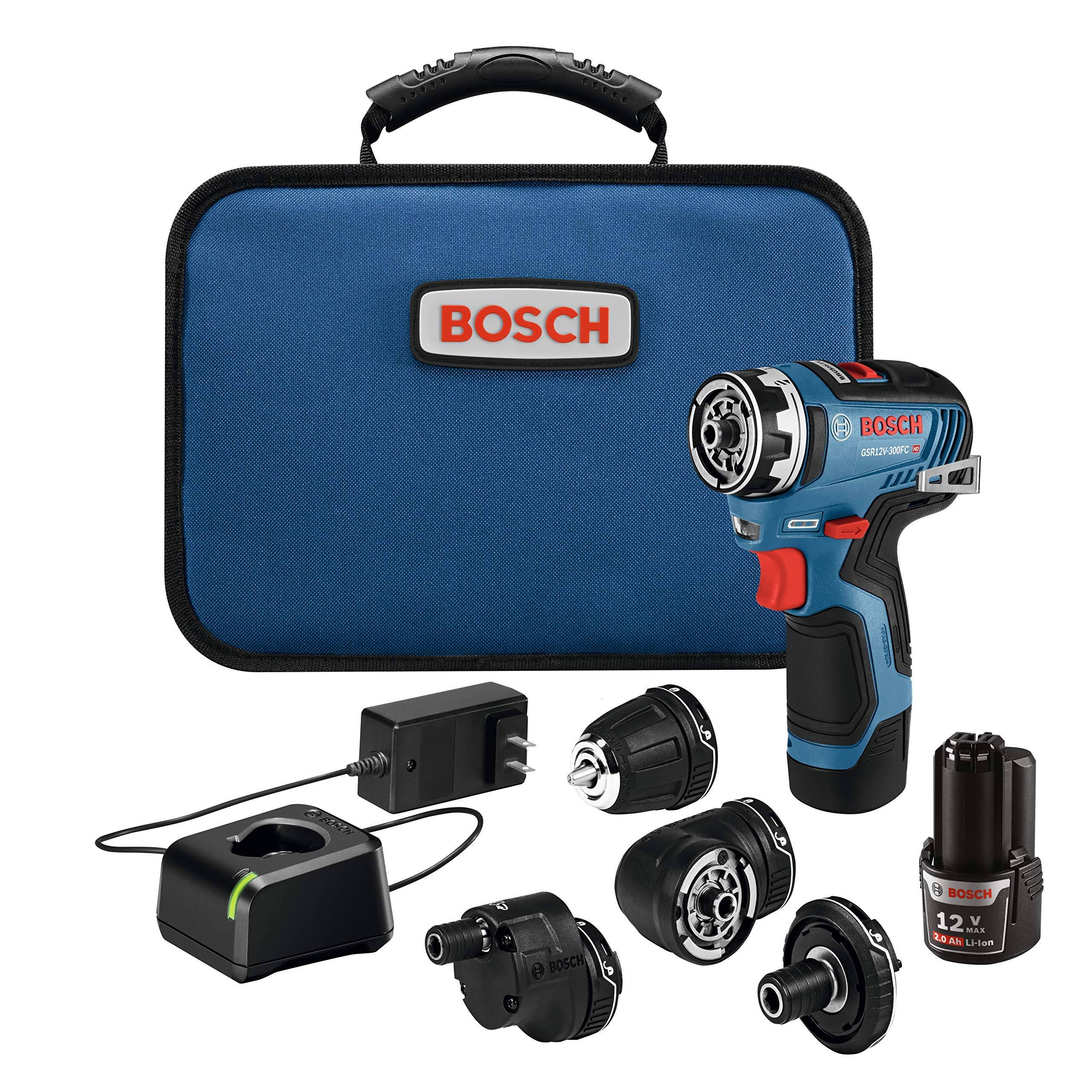 Bosch GSR12V-300FCB22 12V Max EC Brushless Flexiclick 5-in-1 Drill/Driver System with (2) 2.0 Ah Batteries (Renewed)